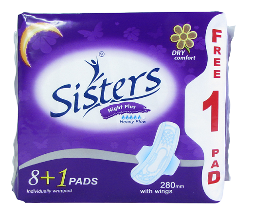 Sisters Night Plus Dry Comfort 8+1 Pads