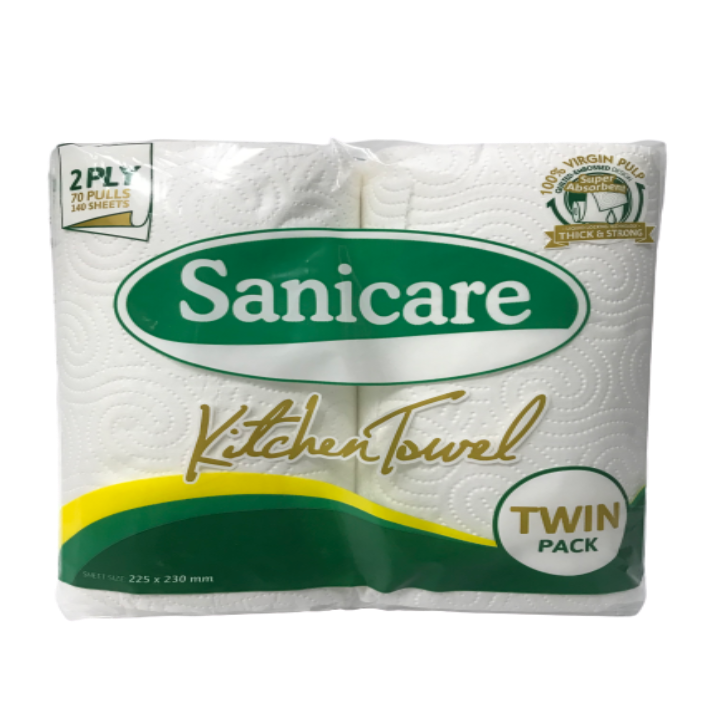 Sanicare Kitchen Towel Regular Twin 70Pulls, 2Ply