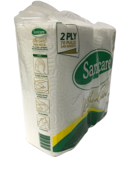 Sanicare Kitchen Towel Regular Twin 70Pulls, 2Ply