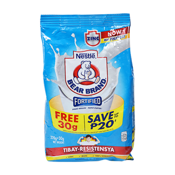 Bear Brand Fortified Milk Powder 320g (+30g)