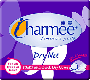 Charmee Dry Net W/ Wings 235mm 8Pads